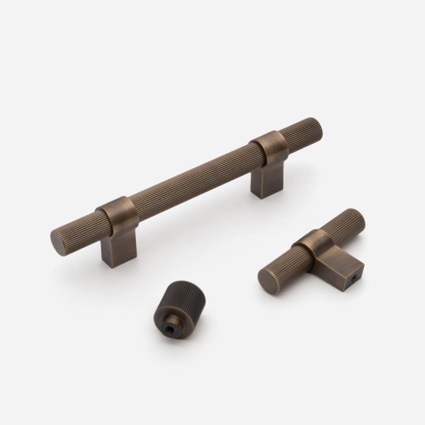 Midas - Matte Black Brass Linear Knurled Handle - 163mm