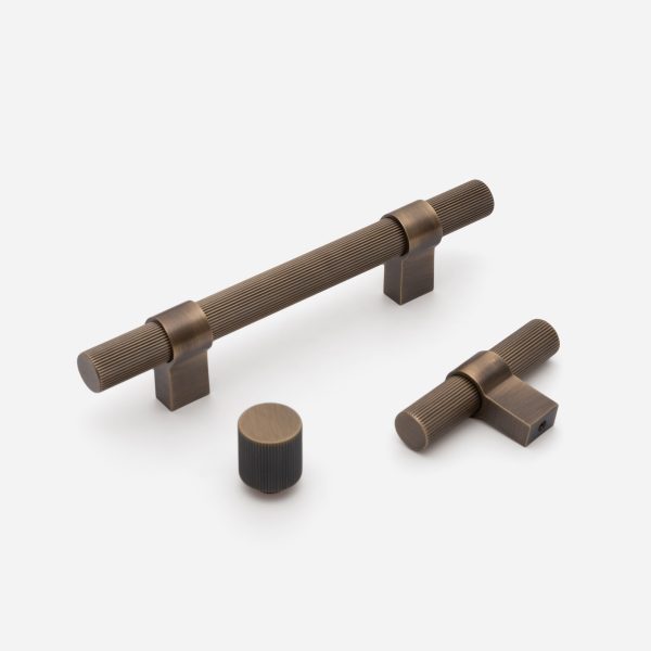 Midas - Matte Black Brass Linear Knurled Handle - 163mm