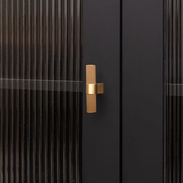 Midas - Matte Black Brass Linear Knurled Handle - 163mm