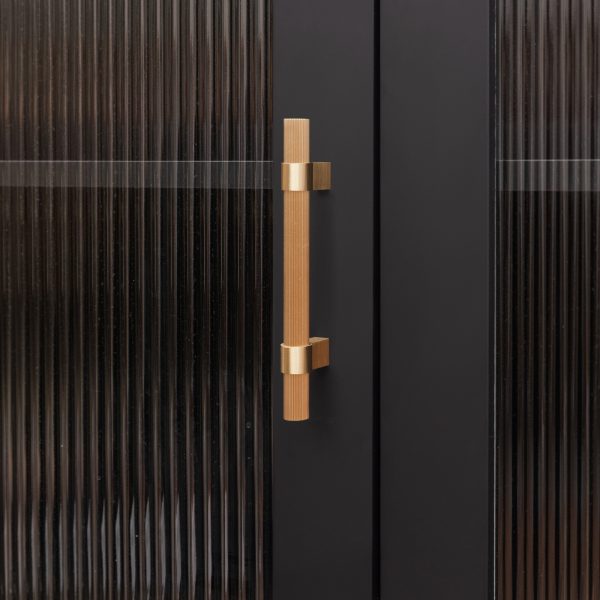 Midas - Matte Black Brass Linear Knurled Handle - 163mm