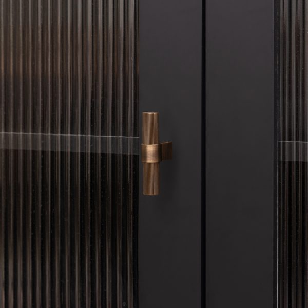 Midas - Matte Black Brass Linear Knurled Handle - 163mm