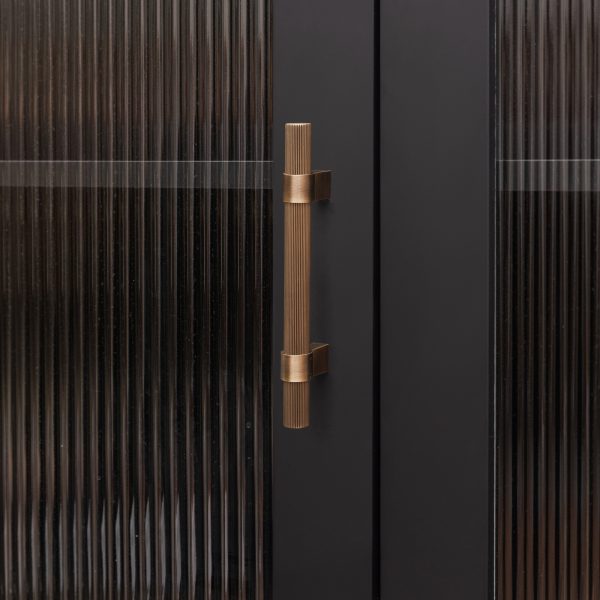 Midas - Matte Black Brass Linear Knurled Handle - 163mm