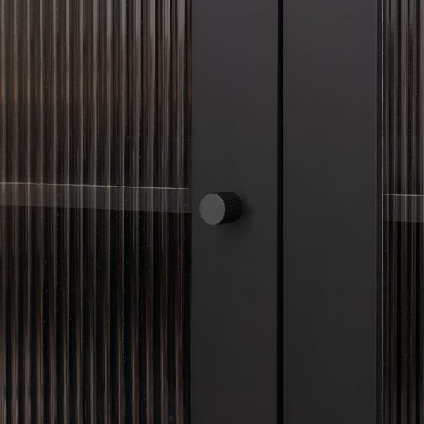 Midas - Matte Black Brass Linear Knurled Handle - Architectural Hardware - Matte Black Brass