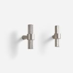 Porto - Knurled Brushed Nickel Brass Pull - Architectural Hardware - Knurled Matte Black/Brass Pull