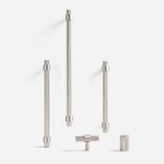 Porto - Knurled Brushed Nickel Brass Pull - Architectural Hardware - Knurled Matte Black/Brass Pull