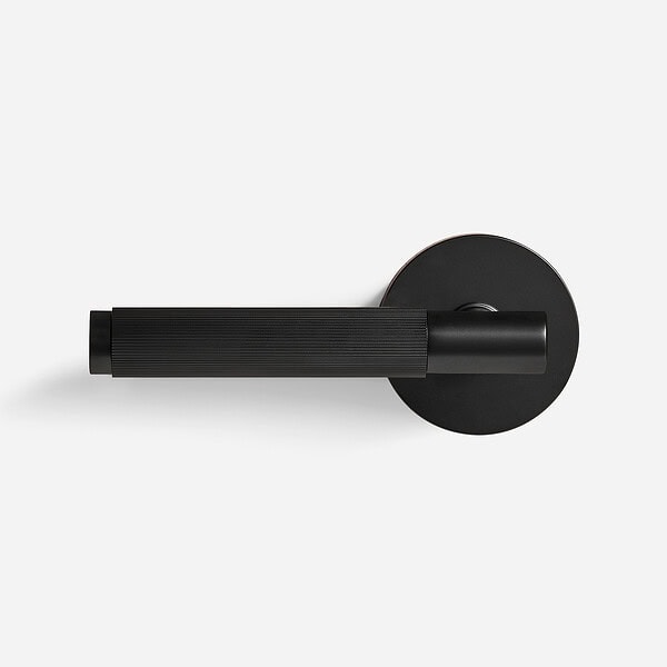 Sheffield - Matte Brass Lever Handle - Architectural Hardware - Matte Black Brass Lever Handle