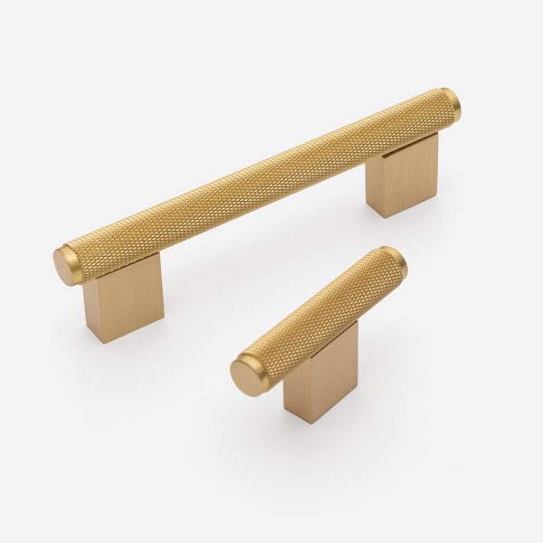 Lecce - Knurled Matte Black Brass Handle - Architectural Hardware - Matte Black Brass