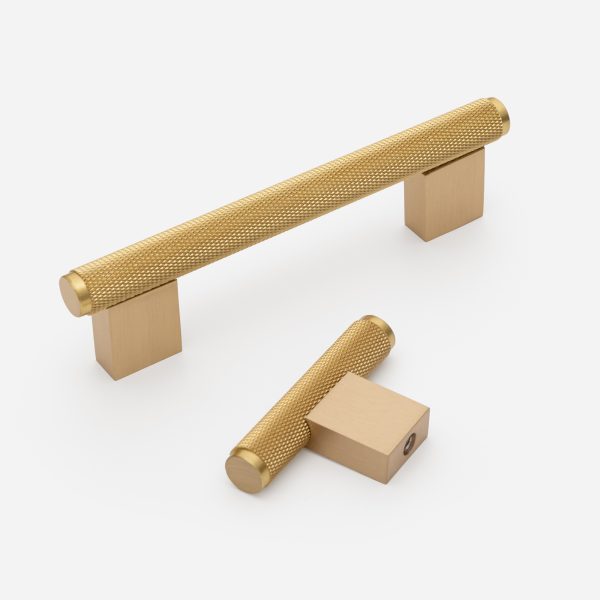 Lecce - Knurled Matte Black Brass Handle - Architectural Hardware - Matte Black Brass