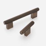 Lecce - Knurled Matte Black Brass Handle - Architectural Hardware - Matte Black Brass