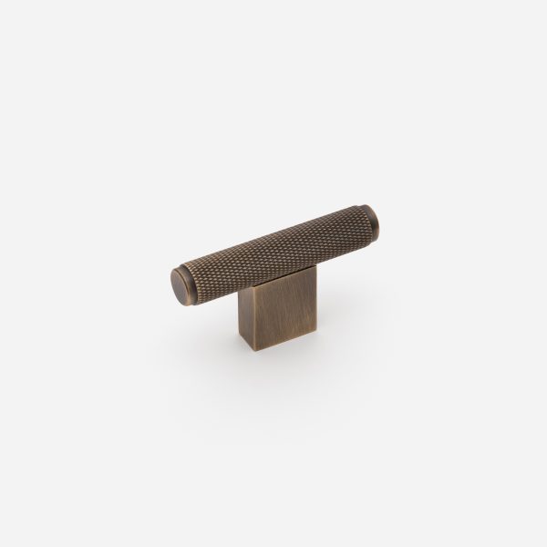 Lecce - Knurled Matte Black Brass Handle - Architectural Hardware - Matte Black Brass