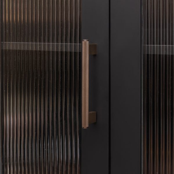 Lecce - Knurled Matte Black Brass Handle - Architectural Hardware - Matte Black Brass
