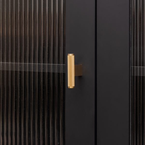 Lecce - Knurled Matte Black Brass Handle - Architectural Hardware - Matte Black Brass