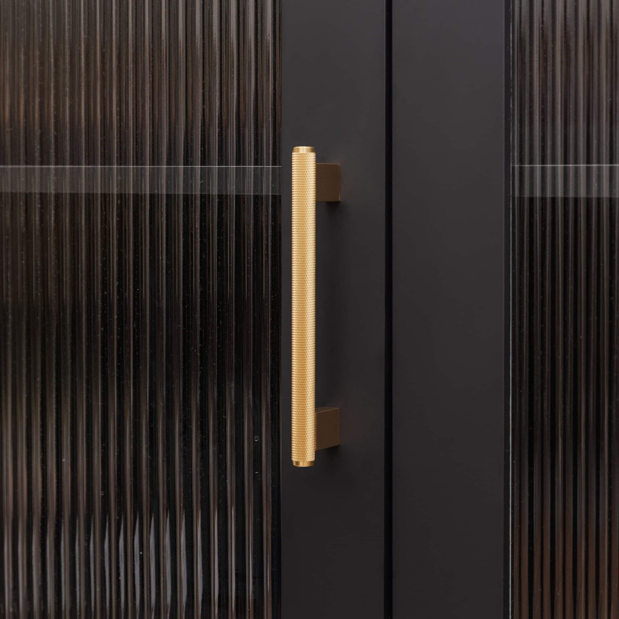 Lecce - Knurled Matte Black Brass Handle - Architectural Hardware - Matte Black Brass