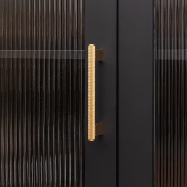 Lecce - Knurled Matte Black Brass Handle - Architectural Hardware - Matte Black Brass