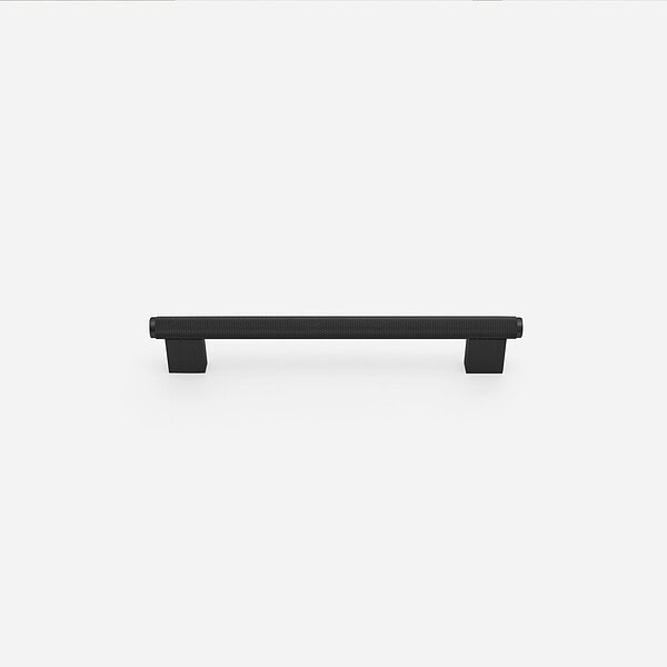 Lecce - Knurled Matte Black Brass Pull - Architectural Hardware - Knurled Matte Black Brass