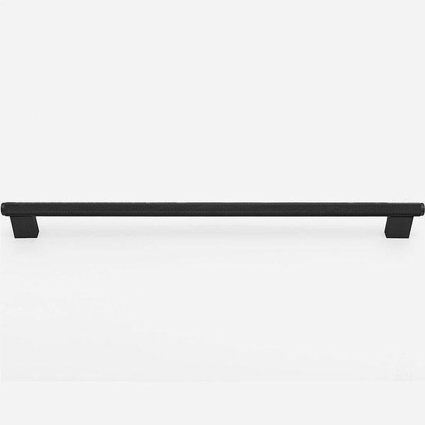 Lecce - Knurled Matte Black Brass Pull - Architectural Hardware - Knurled Matte Black Brass