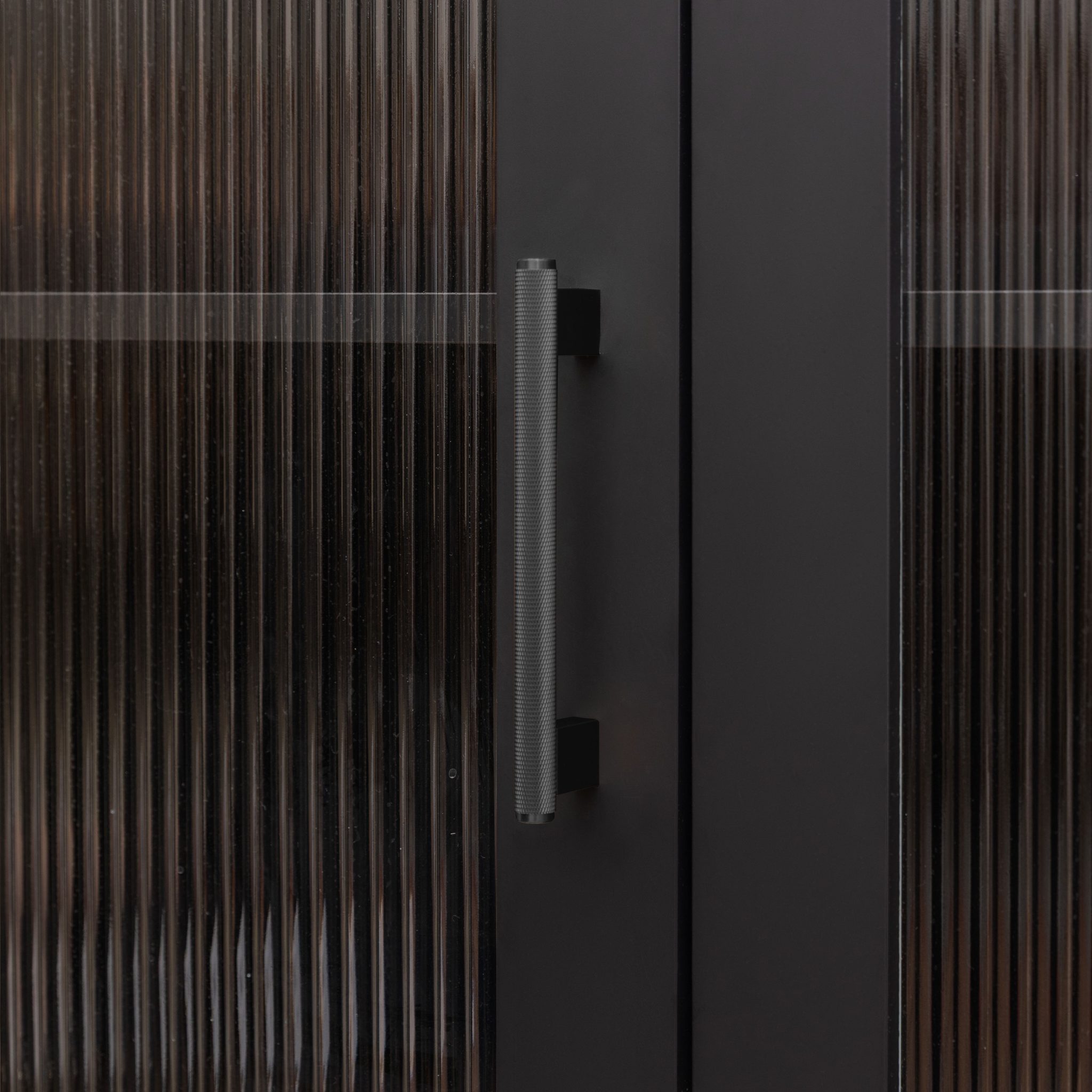 Lecce - Knurled Matte Black Brass Pull - Architectural Hardware - Knurled Matte Black Brass