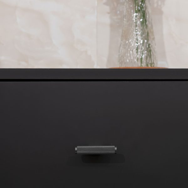 Lecce - Knurled Matte Black Brass Pull - Architectural Hardware - Knurled Matte Black Brass