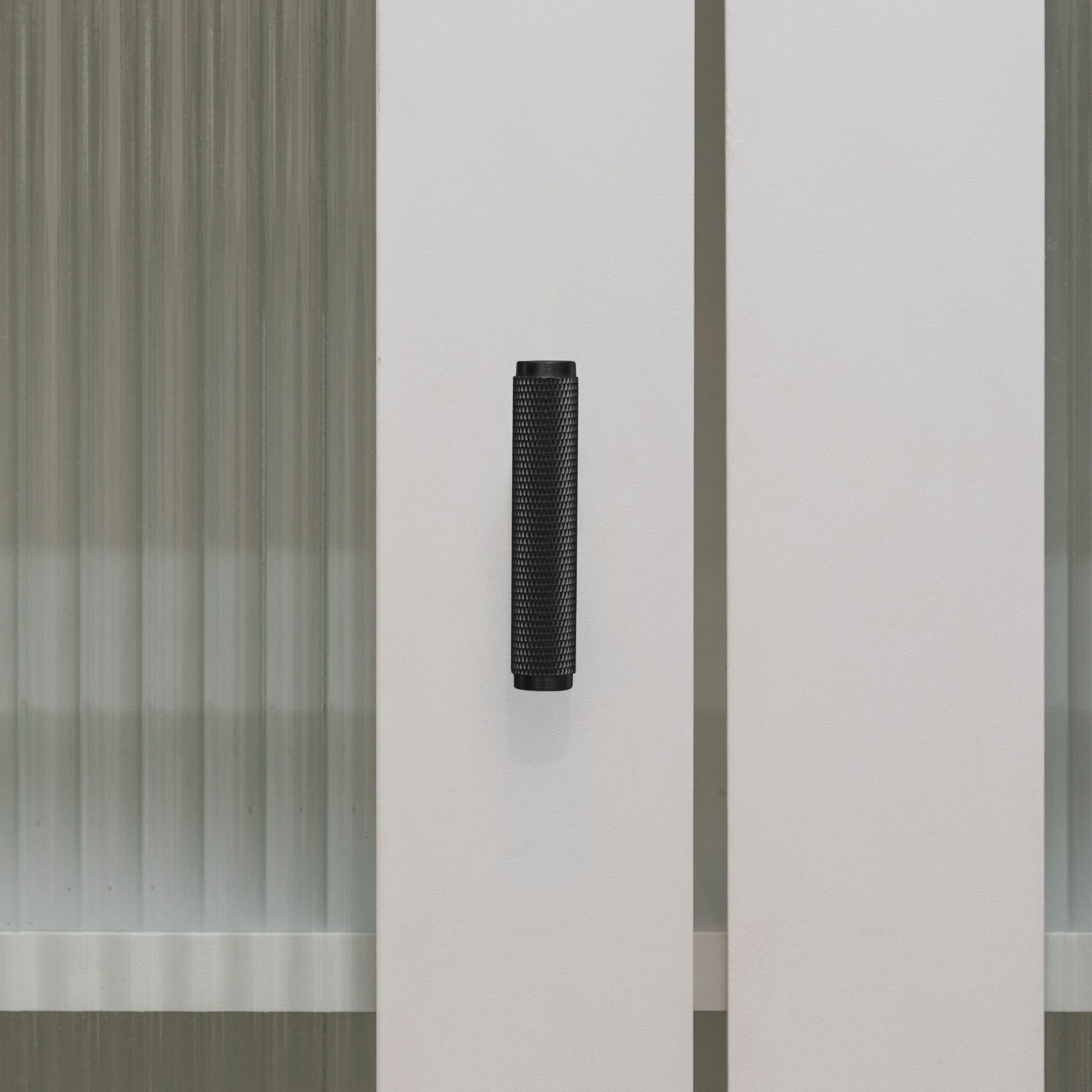 Lecce - Knurled Matte Black Brass Pull - Architectural Hardware - Knurled Matte Black Brass