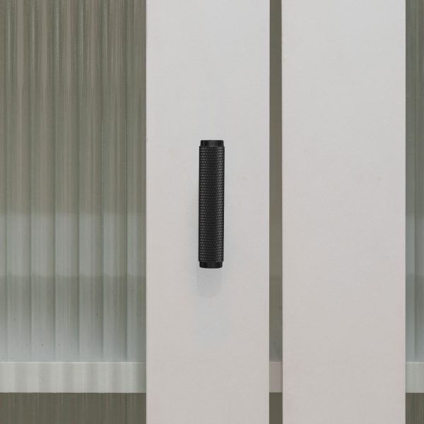 Lecce - Knurled Matte Black Brass Pull - Architectural Hardware - Knurled Matte Black Brass