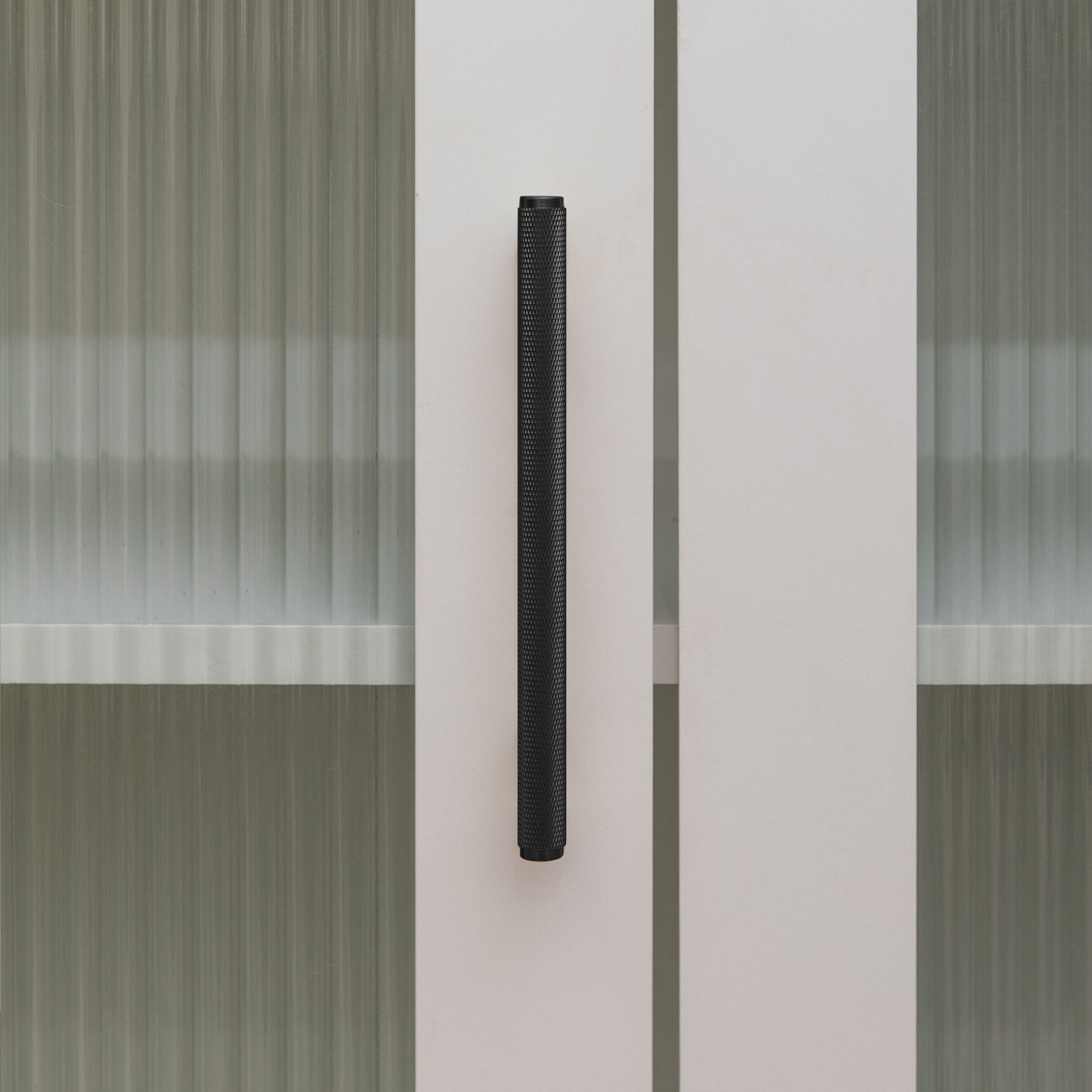 Lecce - Knurled Matte Black Brass Pull - Architectural Hardware - Knurled Matte Black Brass