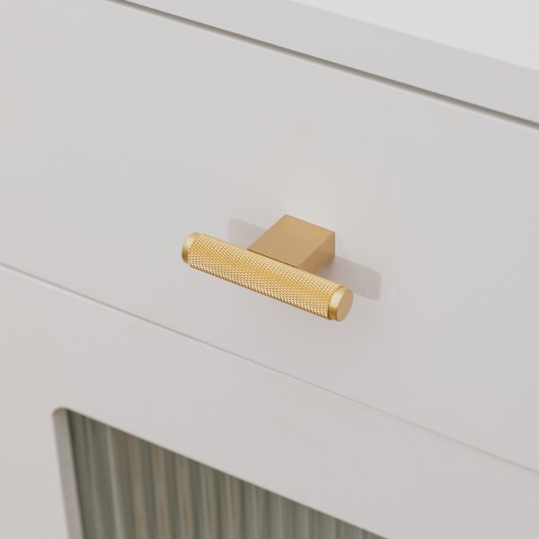 Lecce - Knurled Matte Black Brass Handle - Architectural Hardware - Matte Black Brass