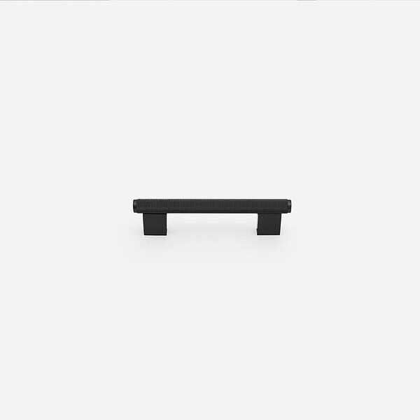 Lecce - Knurled Matte Black Brass Pull - Architectural Hardware - Knurled Matte Black Brass