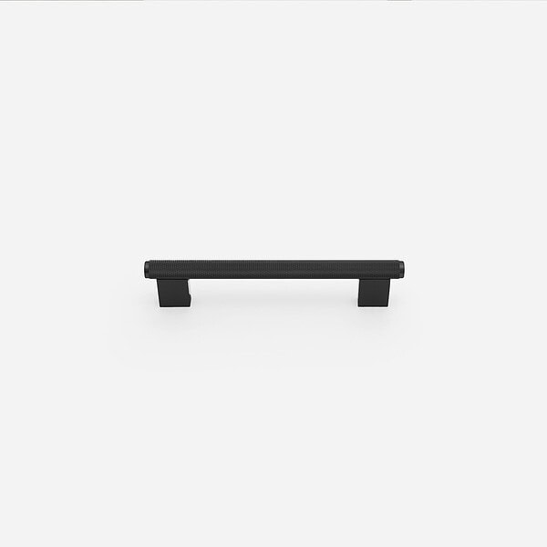 Lecce - Knurled Matte Black Brass Pull - Architectural Hardware - Knurled Matte Black Brass